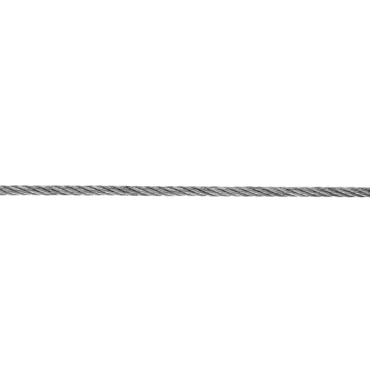 Fune in ferrro zincato  5 mm. con nucleo in fibra tessile 50 mt.