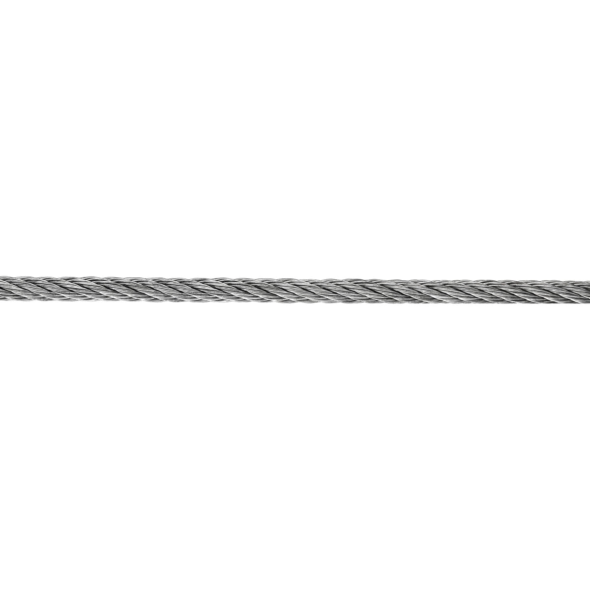 Fune metallica  3 mm. Inox A2 - AISI 304 nucleo in fibra tessile 150 mt.