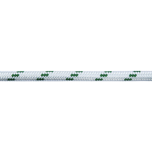Corda in poliestere  10 mm. bianco con segnalino verde 50 mt.