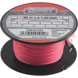 Spago per muratore in polietilene rosso  0,1 mm. 50 mt.