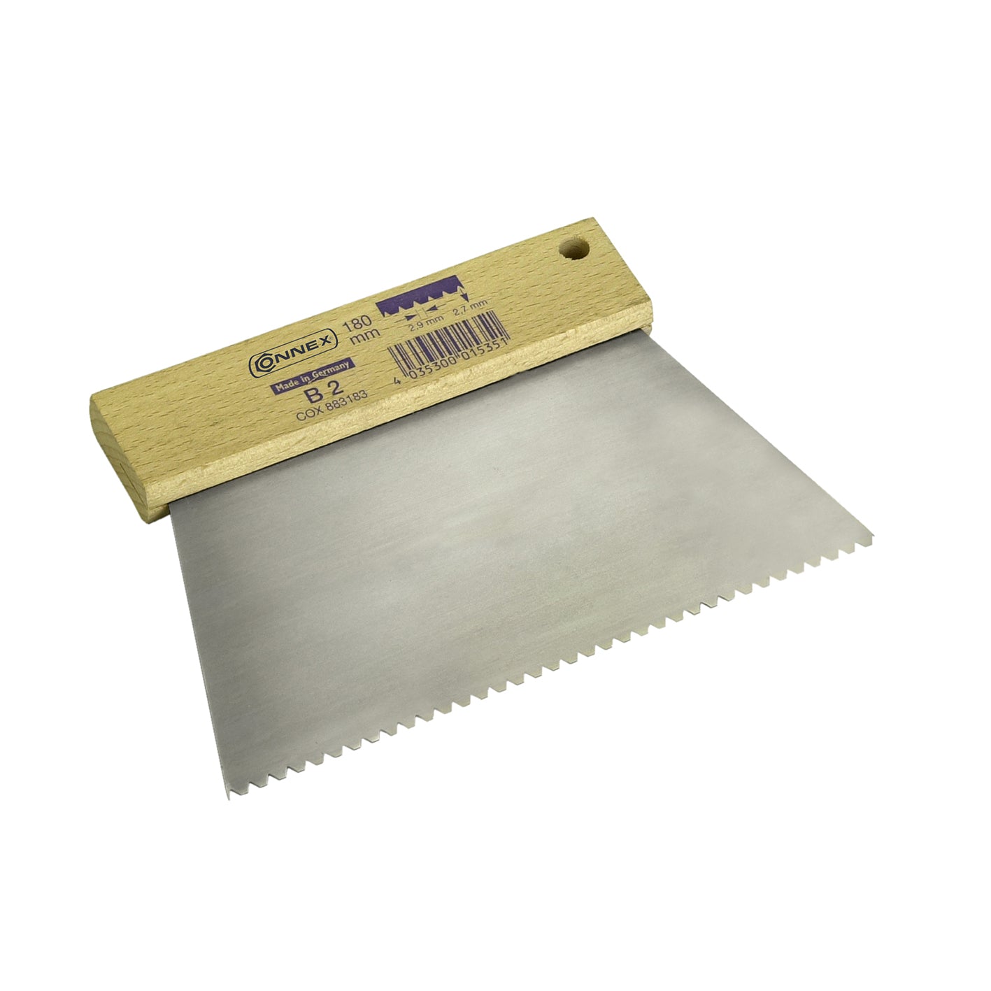 Spatola dentata 180 mm. denti 1,8 x 65