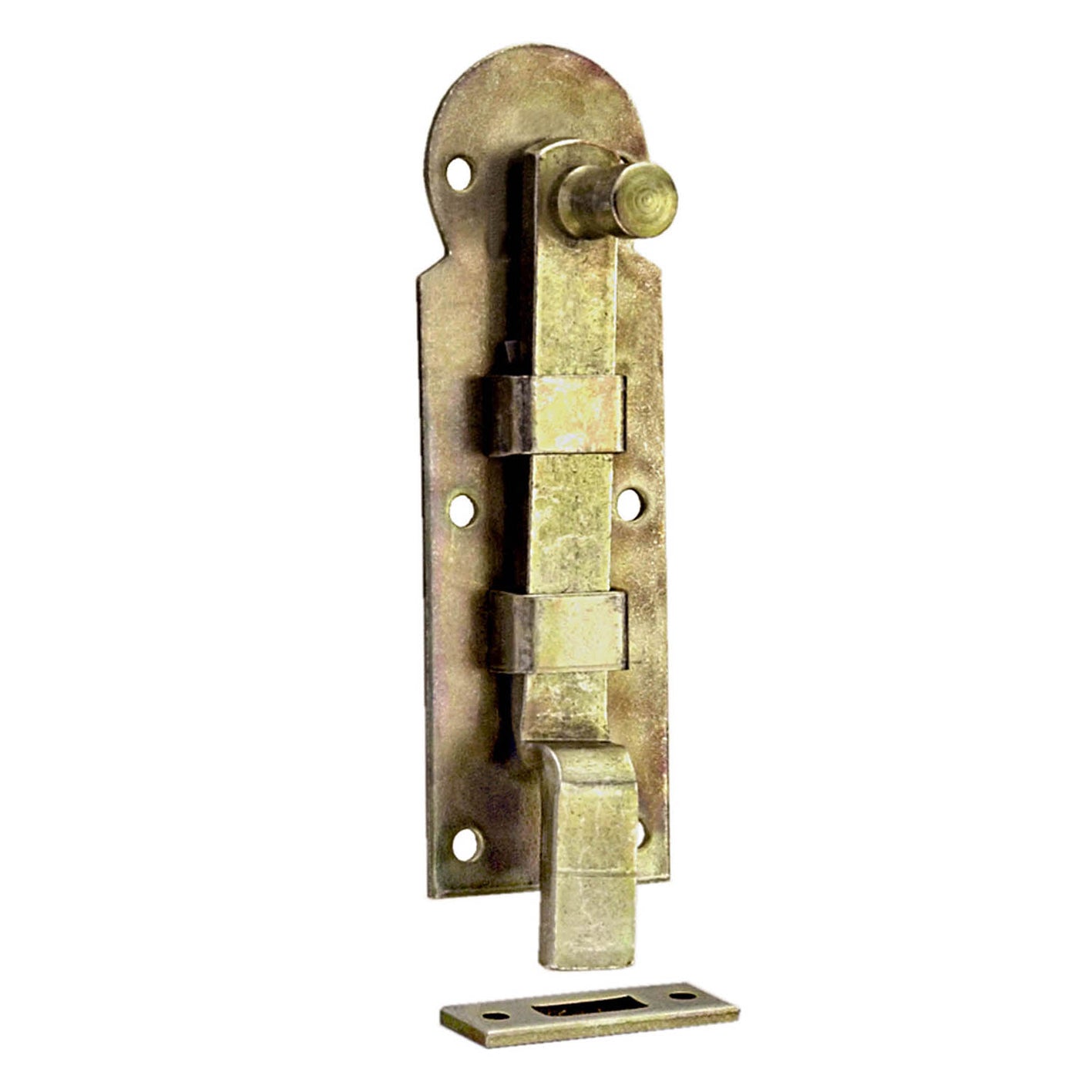 Catenaccio piegato 80 x 25 mm. - zincato giallo