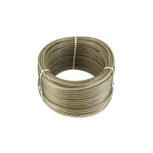Cavo multiuso  3 mm. in ferro zincato plastificato, anima in fibra tessile 20 mt.