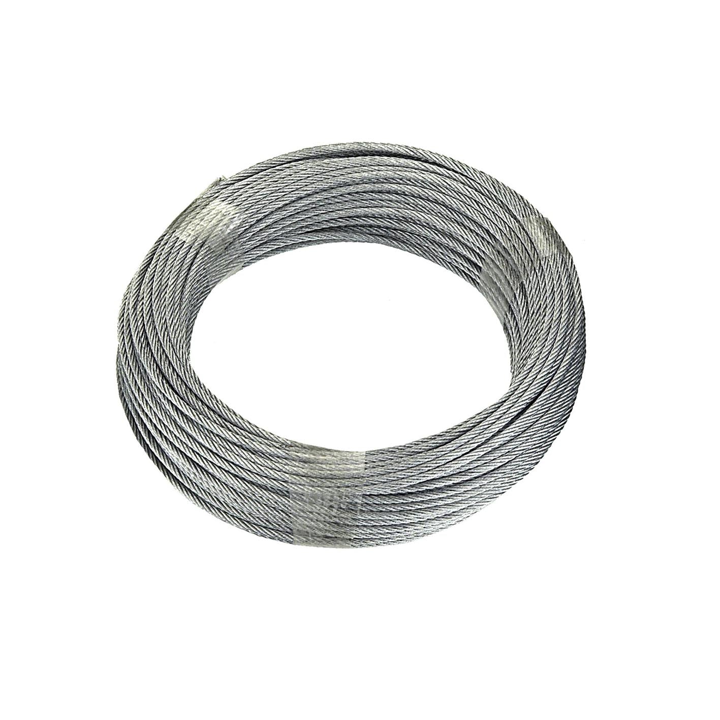 Fune in acciaio zincato anima in fibra tessile  4 mm. - 20 mt.