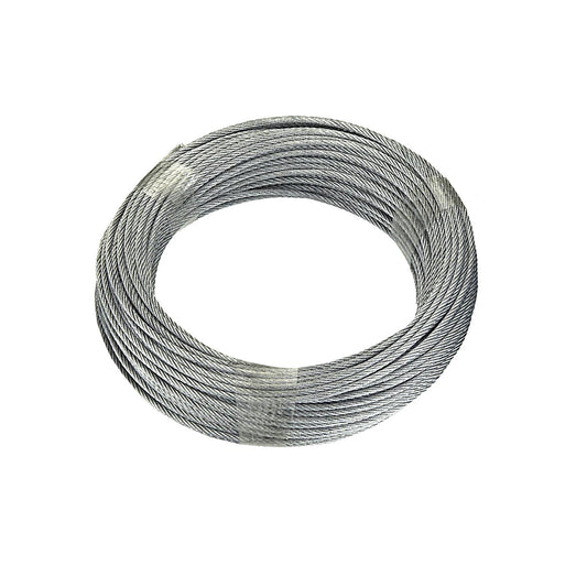 Fune in acciaio zincato anima in fibra tessile  4 mm. - 20 mt.