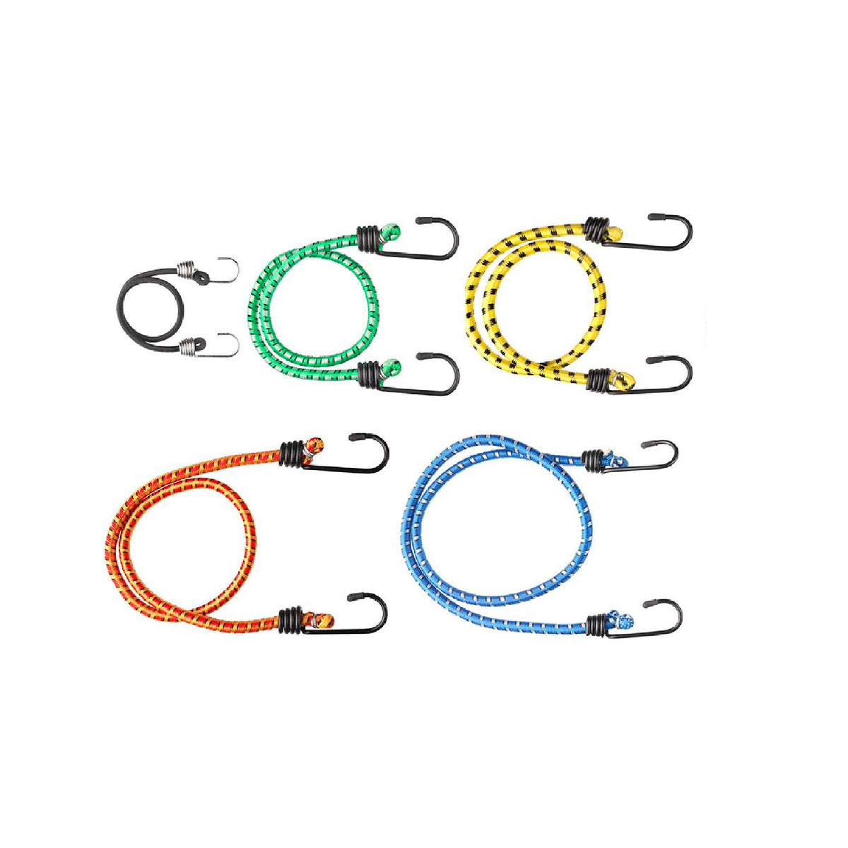Cavo elastico assortito  8 da 250 a 750 mm. con ganci 10 pz.