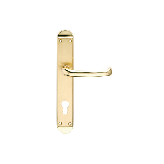 Guarnitura con placca serie Bruna - 85 mm. - foro yale - ottone bronzato