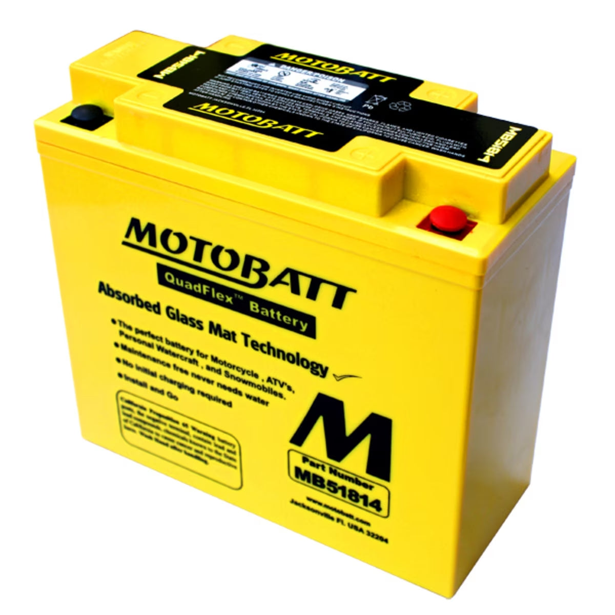 Batteria Motobatt Mb51814 12V 20Ah AGM 186x82x171 mm Precaricata Sigillata