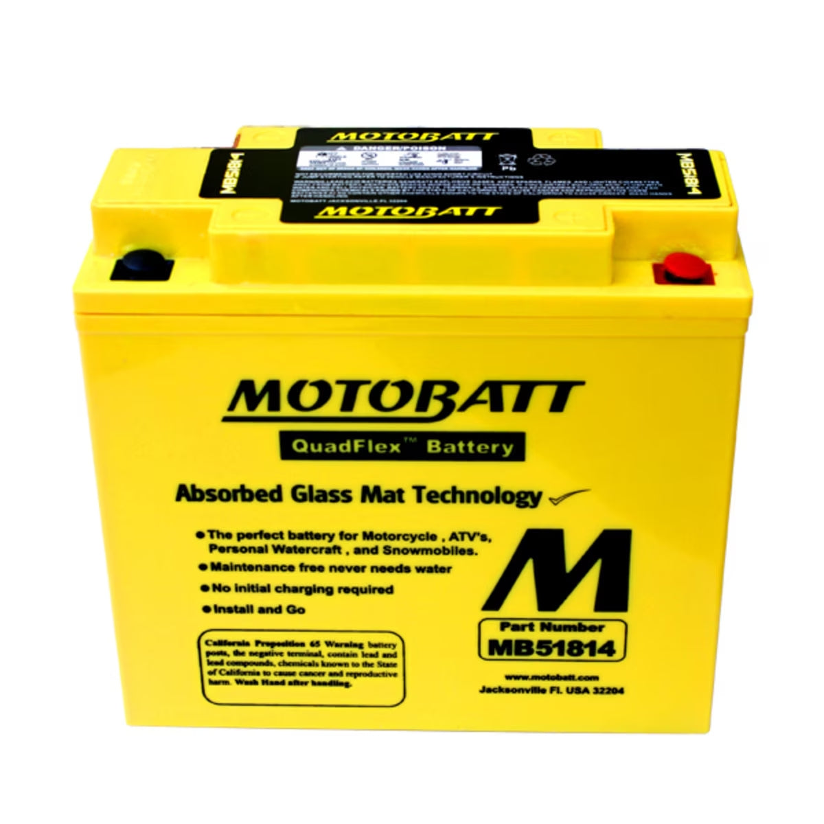 Batteria Motobatt Mb51814 12V 20Ah AGM 186x82x171 mm Precaricata Sigillata