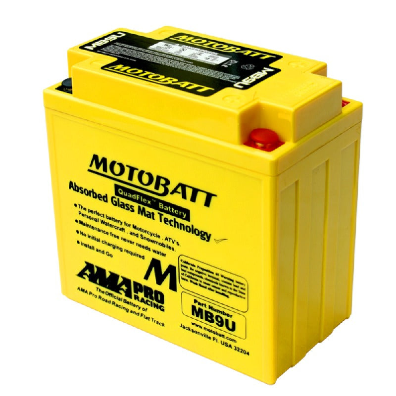 Batteria Motobatt MB9U YB9L-B 12V 11Ah AGM Precaricata sigillata 136x76x133