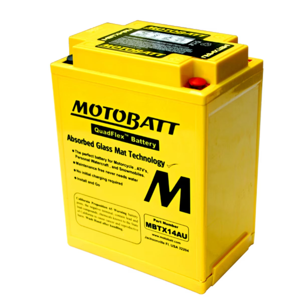 Batteria MotoBatt MBTX14AU YTX14 12V 16,5Ah AGM Precaricata Sigillata 135x90x168 mm