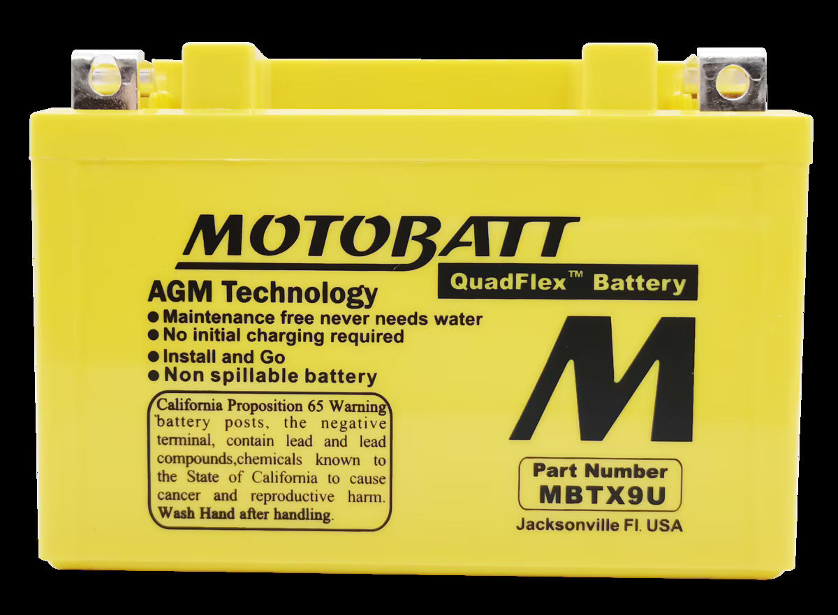 Batteria MotoBatt MBTX9U YTX9 12V 10,5Ah AGM Precaricata Sigillata 151x87x105mm Senza Manutenzione