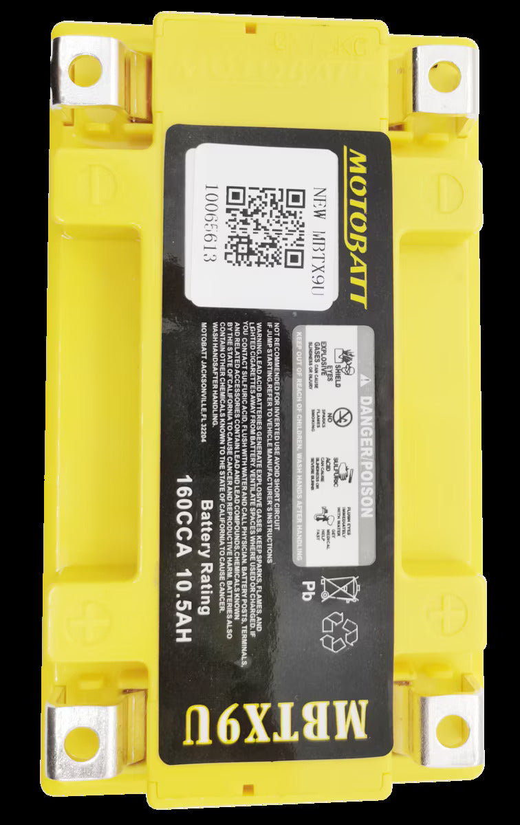 Batteria MotoBatt MBTX9U YTX9 12V 10,5Ah AGM Precaricata Sigillata 151x87x105mm Senza Manutenzione