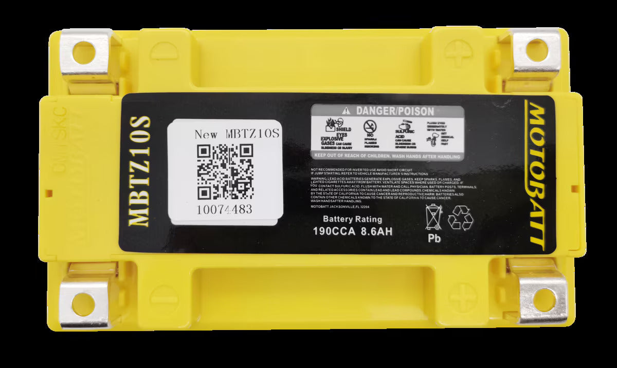 MotoBatt MBTZ10S 12V 8,6Ah  Batteria AGM Sigillata e Precaricata