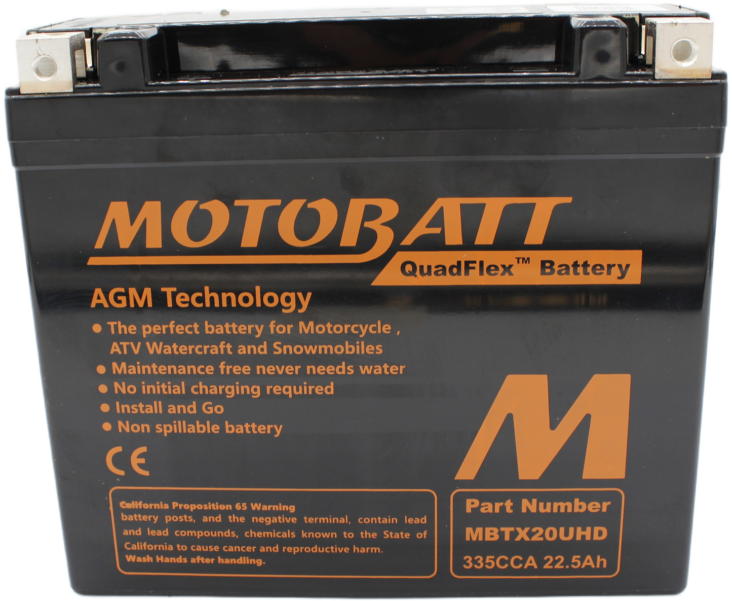 Batteria MotoBatt MBTX20UHD YTX20L 12V 21Ah AGM Precaricata Sigillata senza manutenzione