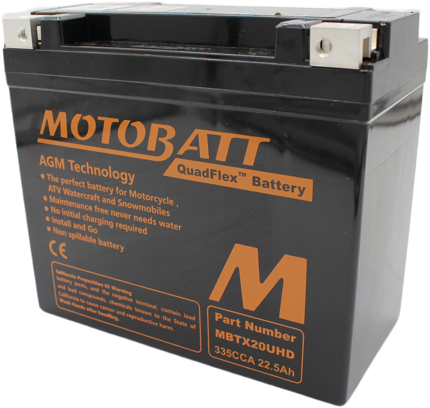 Batteria MotoBatt MBTX20UHD YTX20L 12V 21Ah AGM Precaricata Sigillata senza manutenzione