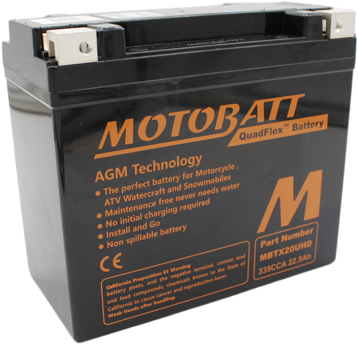 Batteria MotoBatt MBTX20UHD YTX20L 12V 21Ah AGM Precaricata Sigillata senza manutenzione