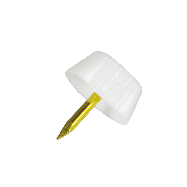 Reggipiani con chiodo in plastica bianca 40 pz.