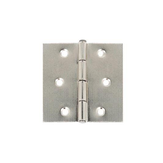 Cerniere quadre con spina fissa in ferro nichelato 40 x 40 mm. 2 pz.