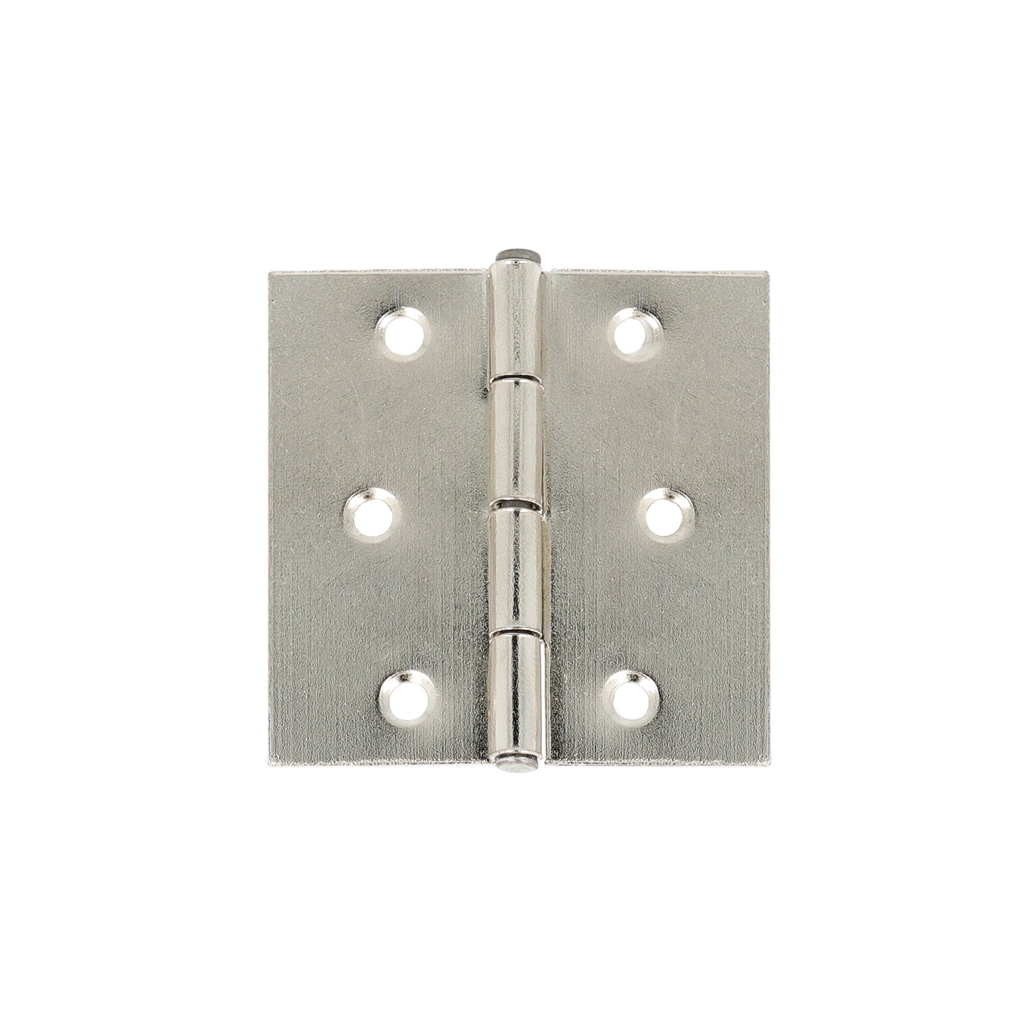 Cerniere quadre con spina fissa in ferro nichelato 50 x 50 mm. 2 pz.