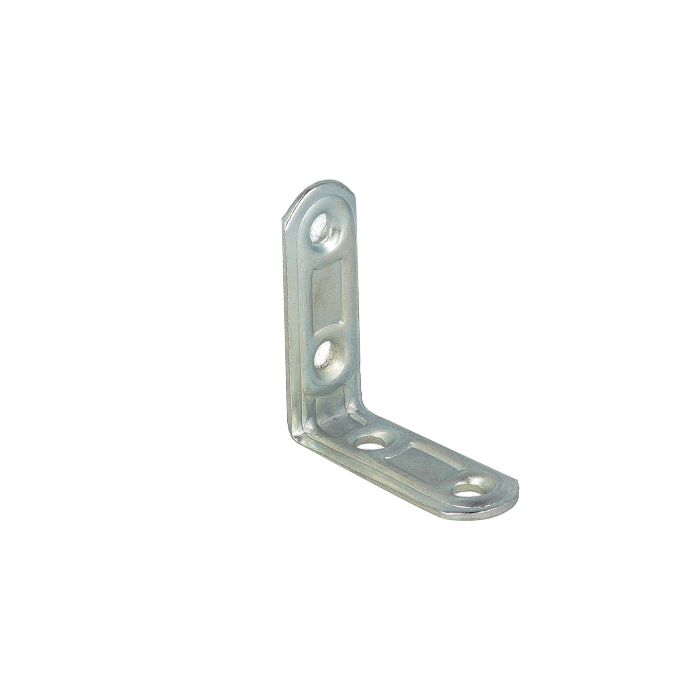 Lastrine di giunzione ad angolo stondate in acciaio zincato bianco 50x50 mm. 4 pz.