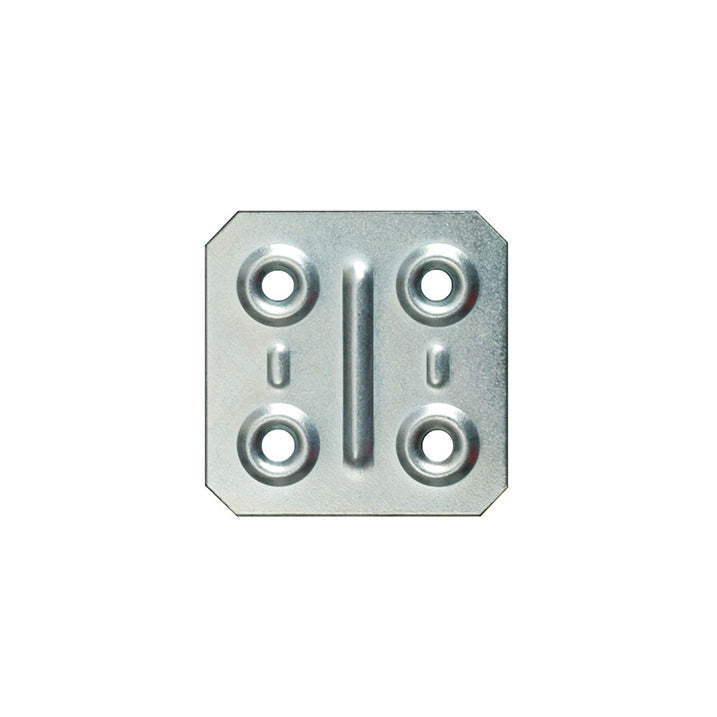 Piastrina di giunzione in acciaio zincato 40 x 40 mm.
