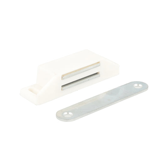 Chiusure magnetiche bianche da applicare forza 8 kg. 2 pz.