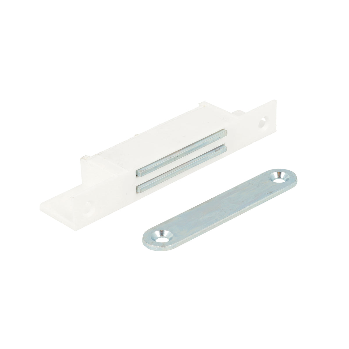 Chiusure magnetiche bianche da incasso o da applicare forza 12 kg. 2 pz.
