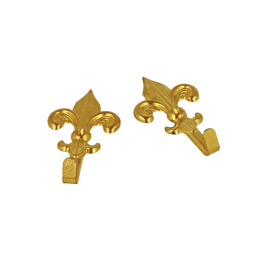 Ganci per quadri modello "Giglio" 19 x 32 mm. finitura ottone lucido 5 pz.