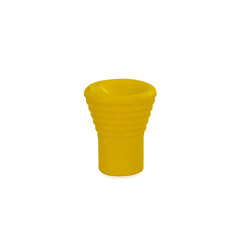 Pomolo rigato in plastica -  15 mm. - giallo