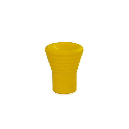 Pomolo rigato in plastica -  15 mm. - giallo