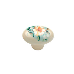 Pomolo in porcellana ovale - 33 x 24 mm. - bianco