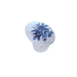 Pomolo in porcellana ovale - 33 x 24 mm. - bianco