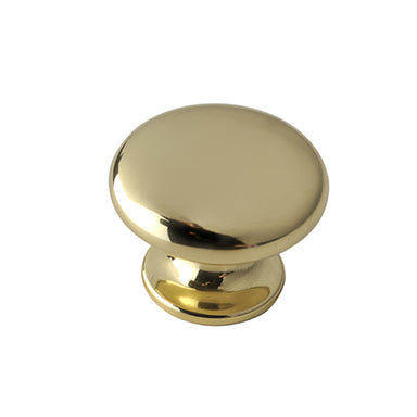 Pomolo in ottone -  25 mm. - oro lucido