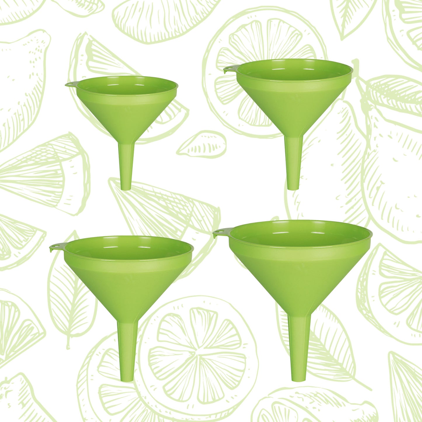 COSMOPLAST 4 Imbuti cucina diametro cm 8 12 16 18, 100% Made in Italy, Verde