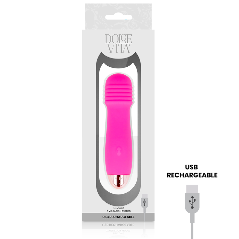 DOLCE VITA - VIBRATORE RICARICABILE TRE ROSA 7 VELOCIT