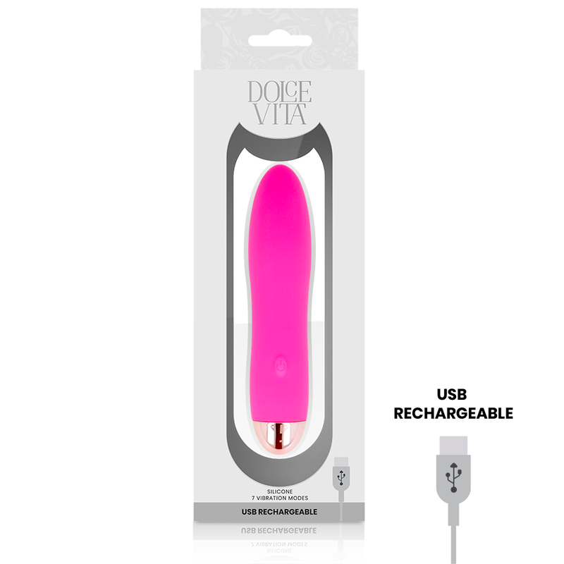 DOLCE VITA - VIBRATORE RICARICABILE QUATTRO ROSA 7 VELOCIT