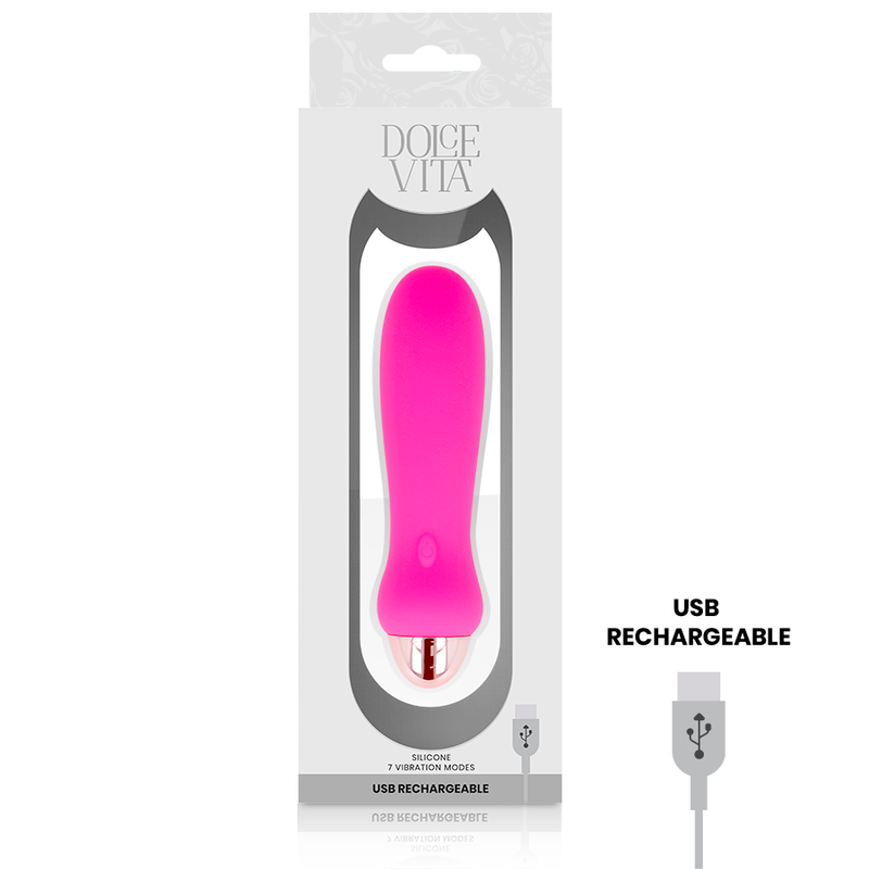 DOLCE VITA - VIBRATORE RICARICABILE CINQUE ROSA 7 VELOCIT