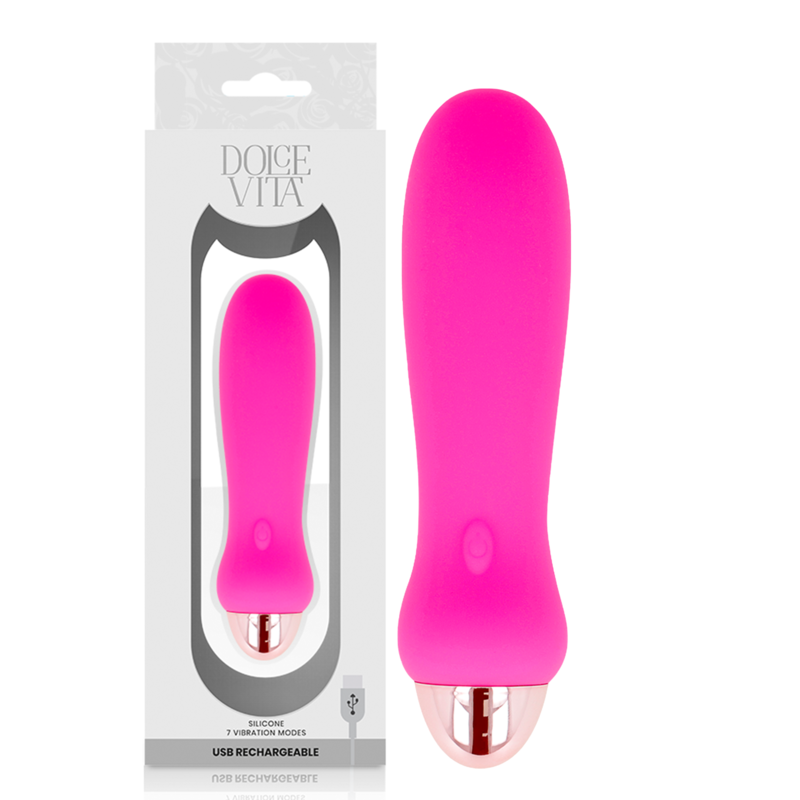 DOLCE VITA - VIBRATORE RICARICABILE CINQUE ROSA 7 VELOCIT