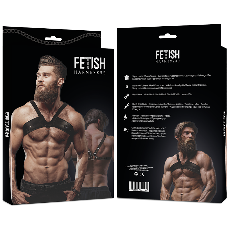 FETISH SUBMISSIVE ATTITUDE - IMBRACATURA PER IL PETTO IN ECOPELLE DELLA BRIGATA UOMO