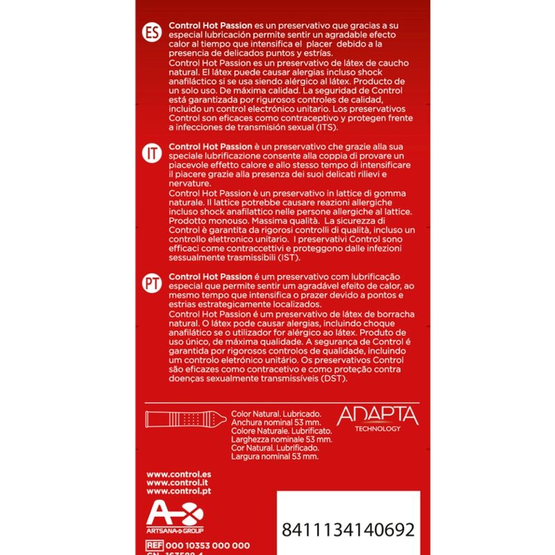 CONTROL - EFFETTO RISCALDANTE HOT PASSION 10 UNIT