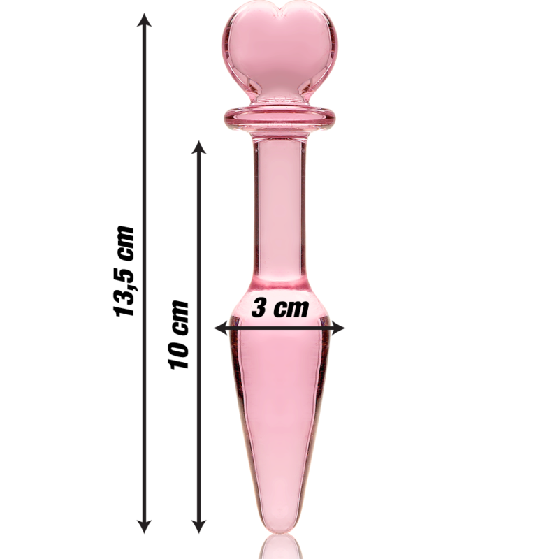 NEBULA SERIES BY IBIZA - MODELLO 7 PLUG ANALE VETRO BOROSILICATO ROSA 13.5 CM -O- 3 CM