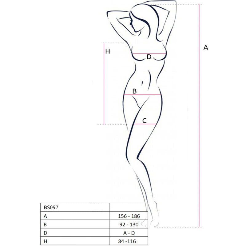 PASSION - BS097 BODYSTOCKING BIANCO TAGLIA UNICA