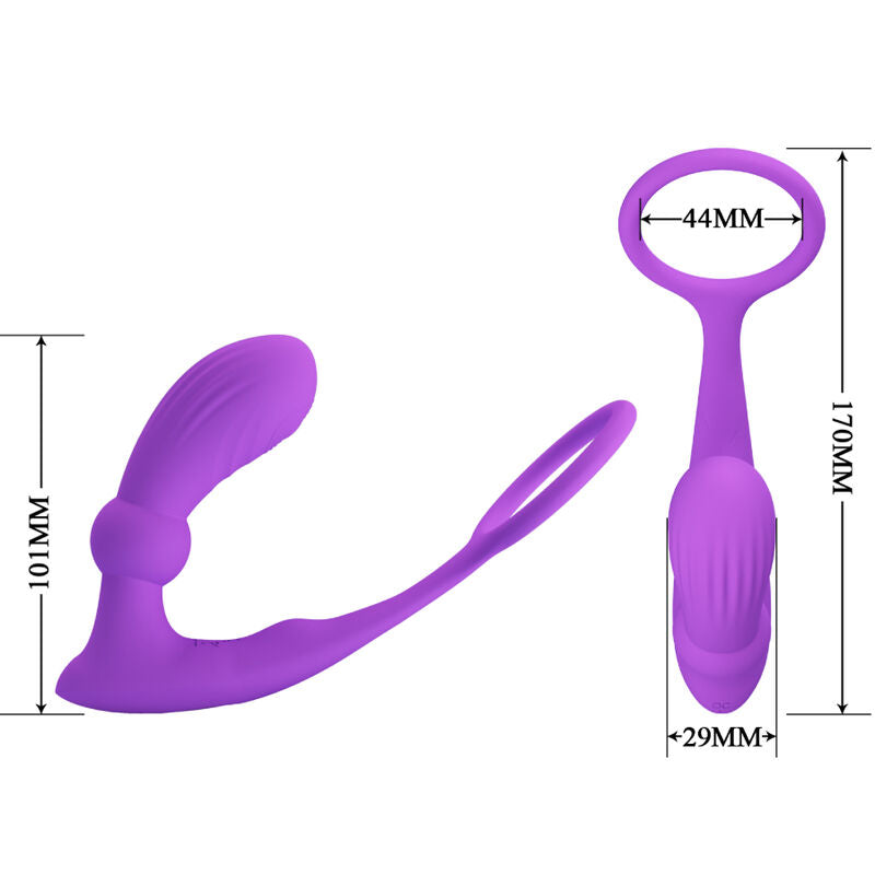 PRETTY LOVE - ANELLO WARREN E VIBRATORE ANALE VIOLA