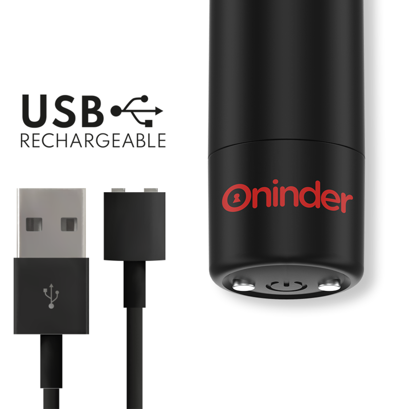 ONINDER - BERLIN VIBRATORE BULLET NERO 9 MODALIT 8,5 X 2 CM - APP GRATUITA