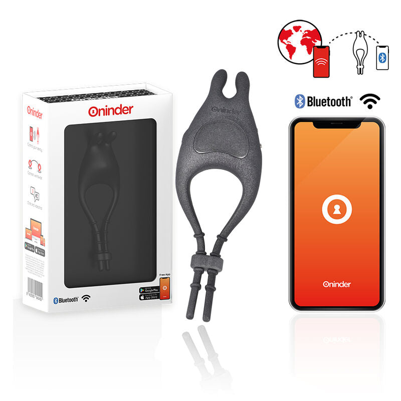 ONINDER - ANELLO VIBRATORE REGOLABILE RICARICABILE PAMPA CON STIMOLATORE CLITORIDE 10 VELOCIT - APP GRATUITA