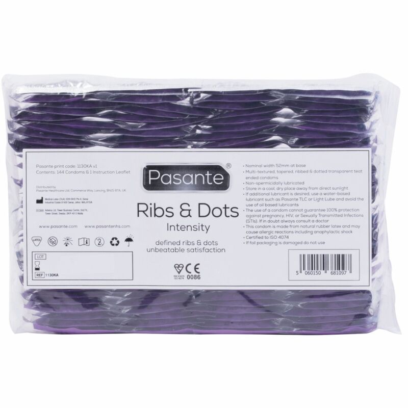 PASANTE - RIBS & DOTS INTENSITY PRESERVATIVI 144 UNIT