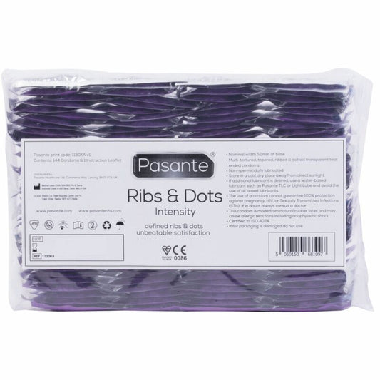 PASANTE - RIBS & DOTS INTENSITY PRESERVATIVI 144 UNIT
