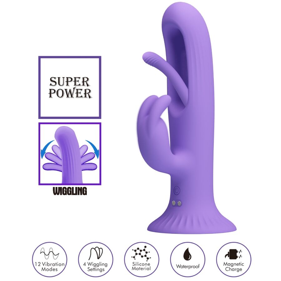 PRETTY LOVE - VIBRATORE CONIGLIO KILLMOULIS 12 MODALIT DI VIBRAZIONE VIOLA