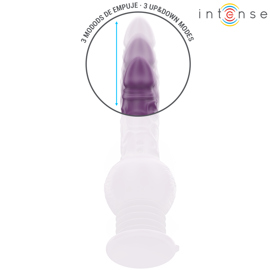 INTENSE - VIBRATORE MULTIFUNZIONE TATUM CON VIBRAZIONE SU E GI 24 CM VIOLA